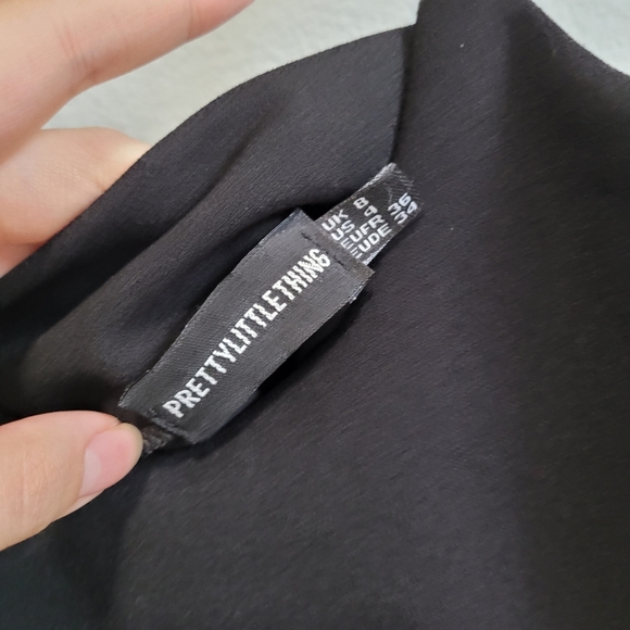 Pretty Litte Thing Bow Tie Black Cami Size 4 - Picture 3 of 3